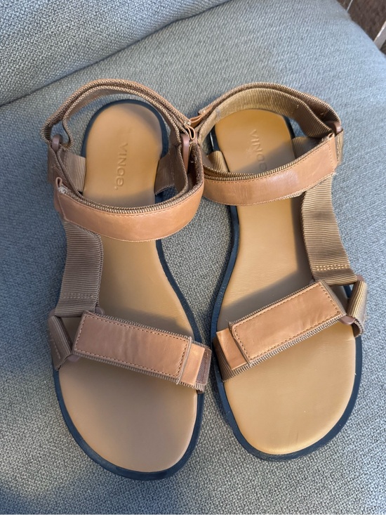 Vince Shoes - VINCE Sporty Tan Brown Carmel Leather Strap Sandals